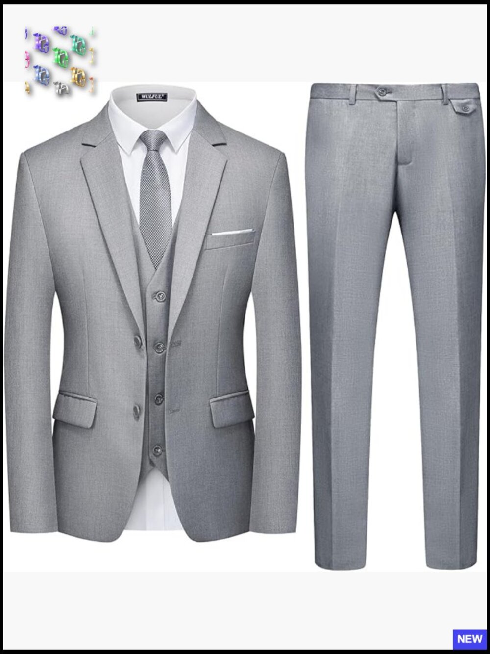 Slim Fit 3 Piece Suit Set Blazer Vest Pants Tuxedo Formal Business Wedding